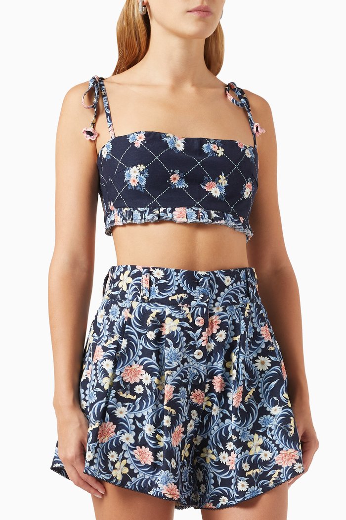 

Allie Crop Top in Viscose-blend, Blue