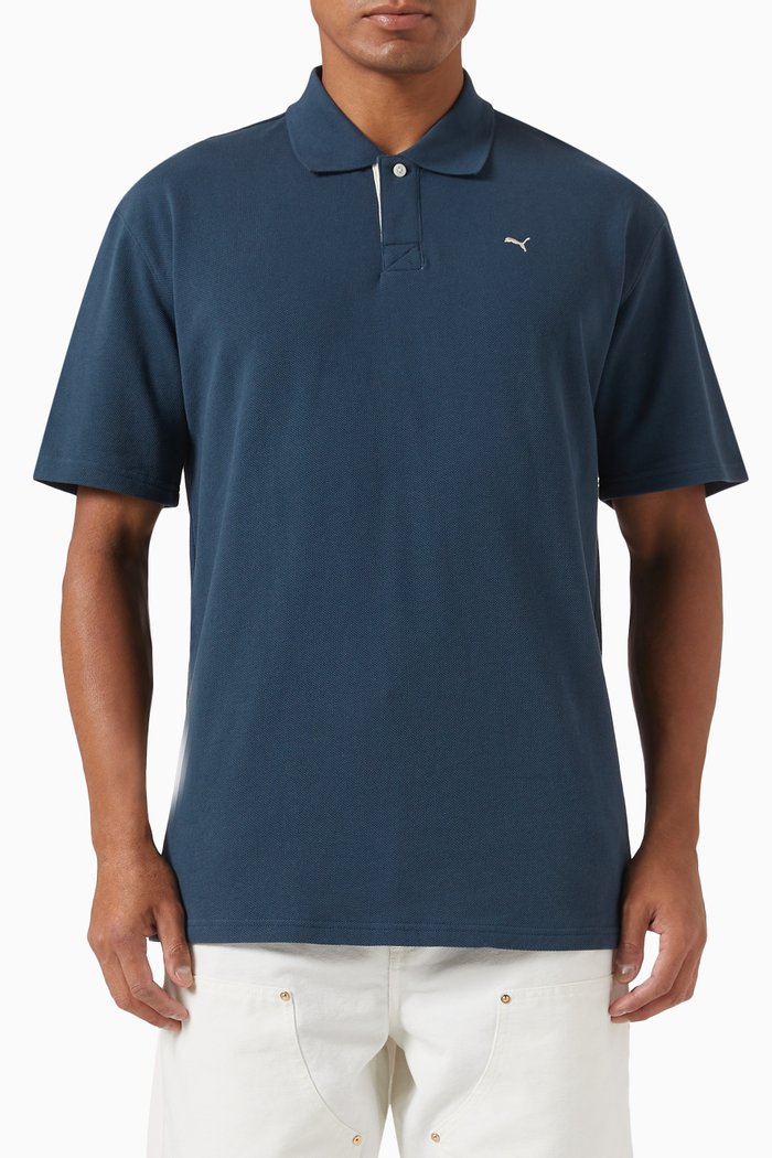 

MMQ Polo Shirt in Cotton, Blue