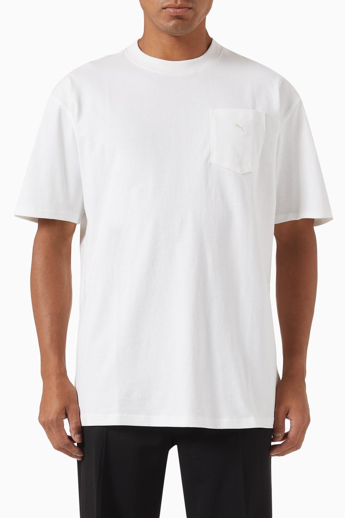 MMQ Pocket T-shirt in Cotton, White