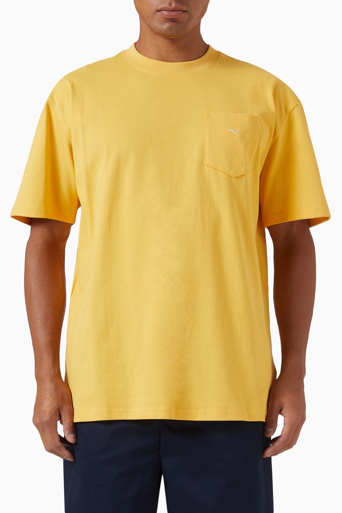 MMQ Pocket T-shirt in Cotton, Yellow