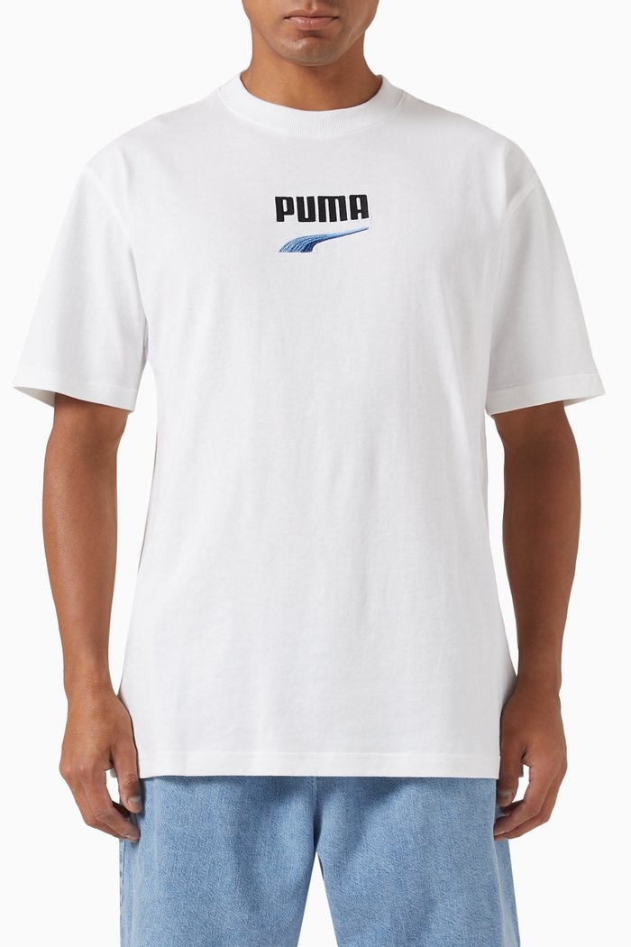 Downton Logo T-shirt in Cotton, White