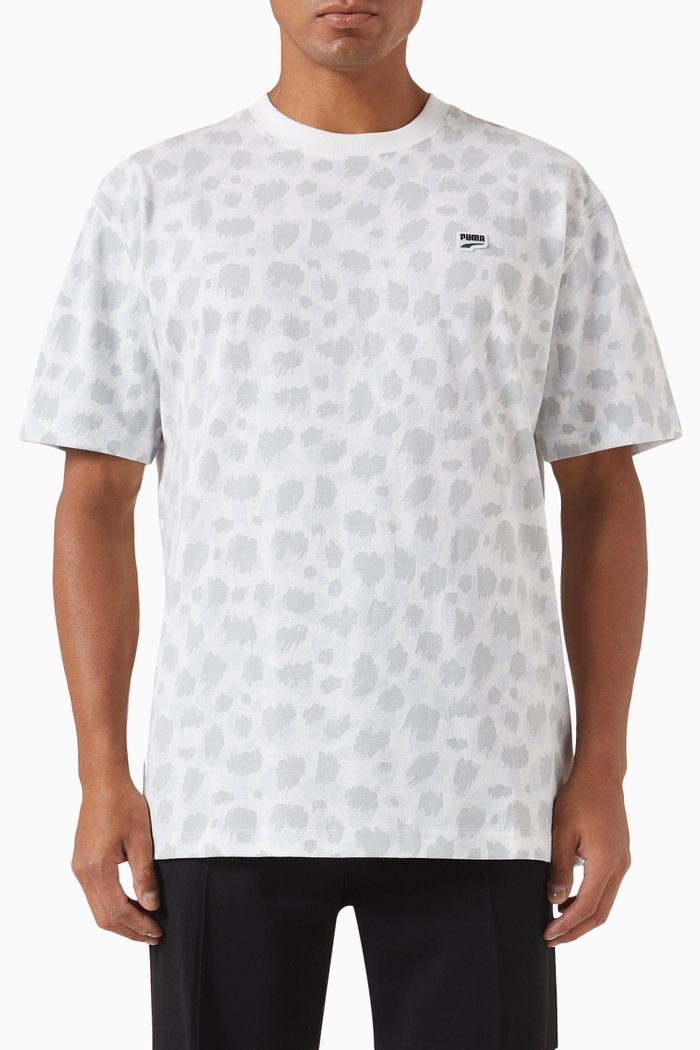 

Downtown Graphic Print T-shirt in Cotton, White