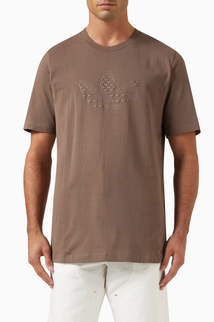 

Trefoil Monogram T-shirt in Cotton Jersey, Brown