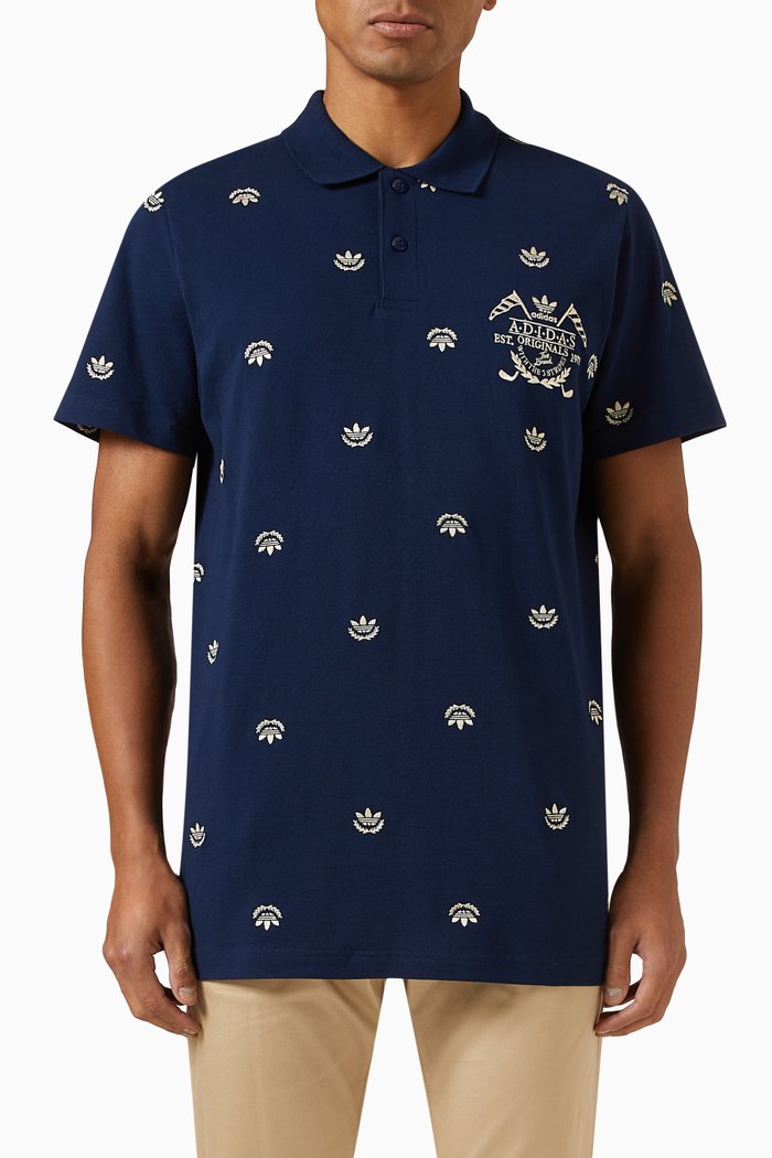 

Graphics Archive Polo Shirt in Cotton Piqué, Blue
