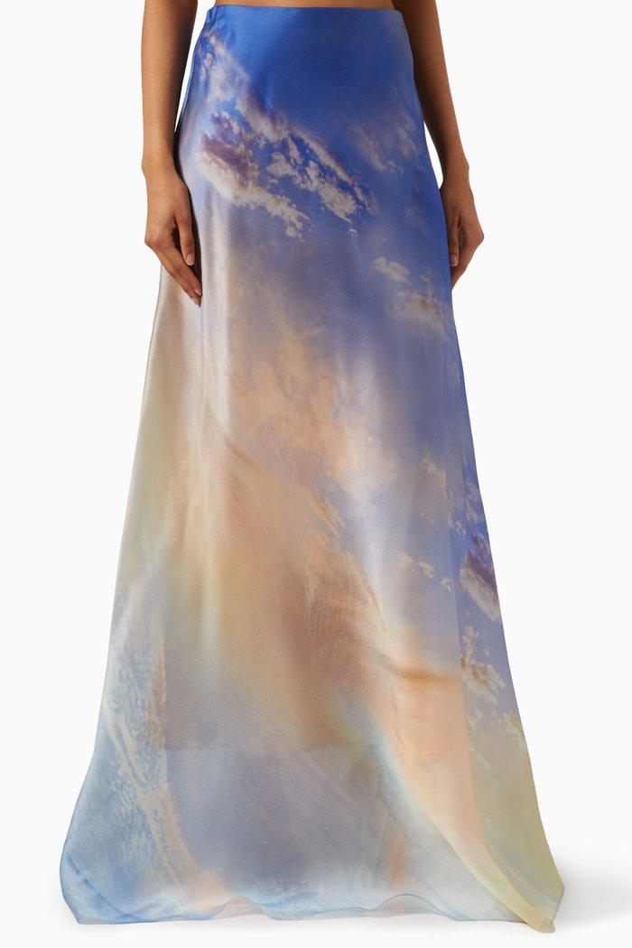 

Tama Flared Maxi Skirt in Silk, Multicolour