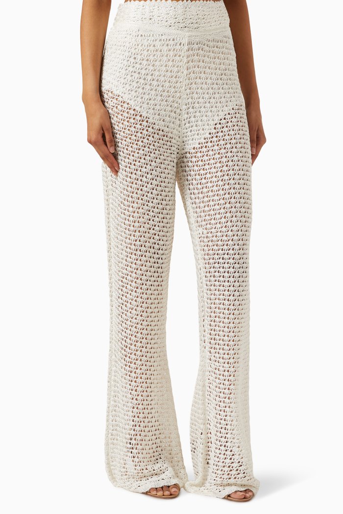 

Wonderland Crochet Pants in Cotton, White
