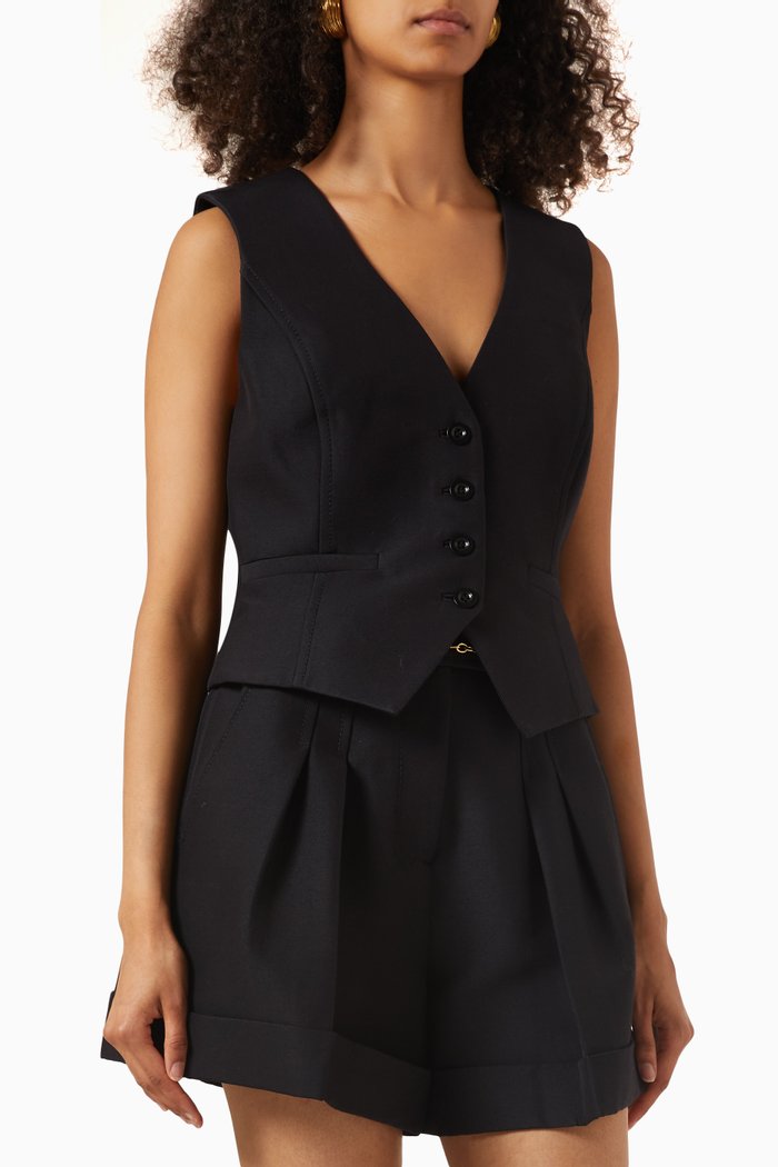 

Tama Waistcoat in Viscose-blend, Black