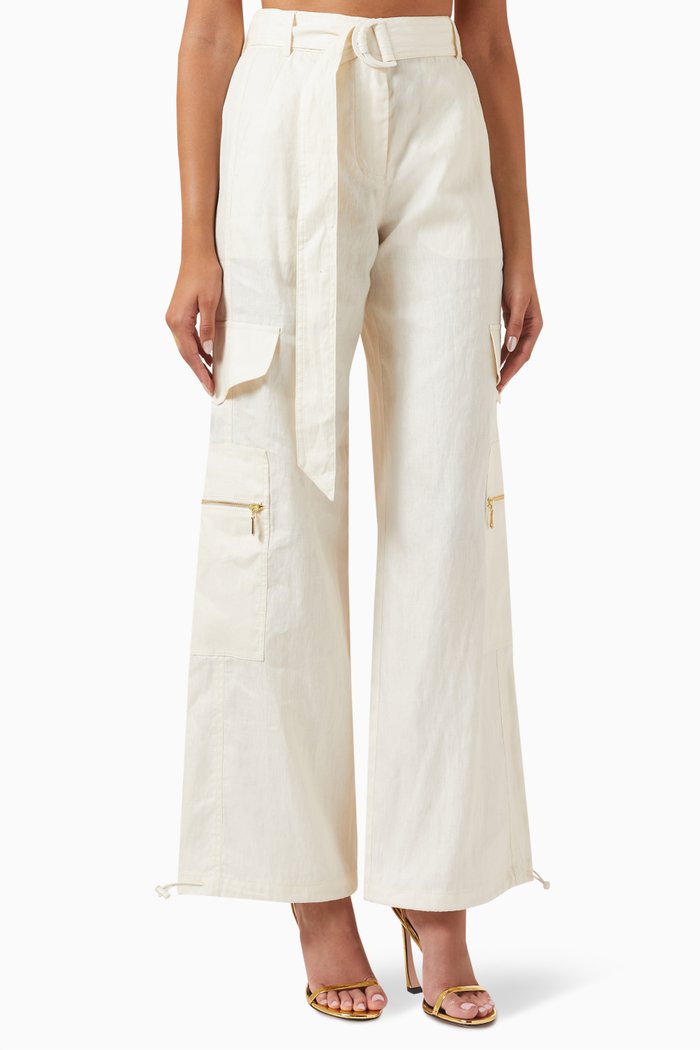 Tama Utility Pants Linen-blend, White