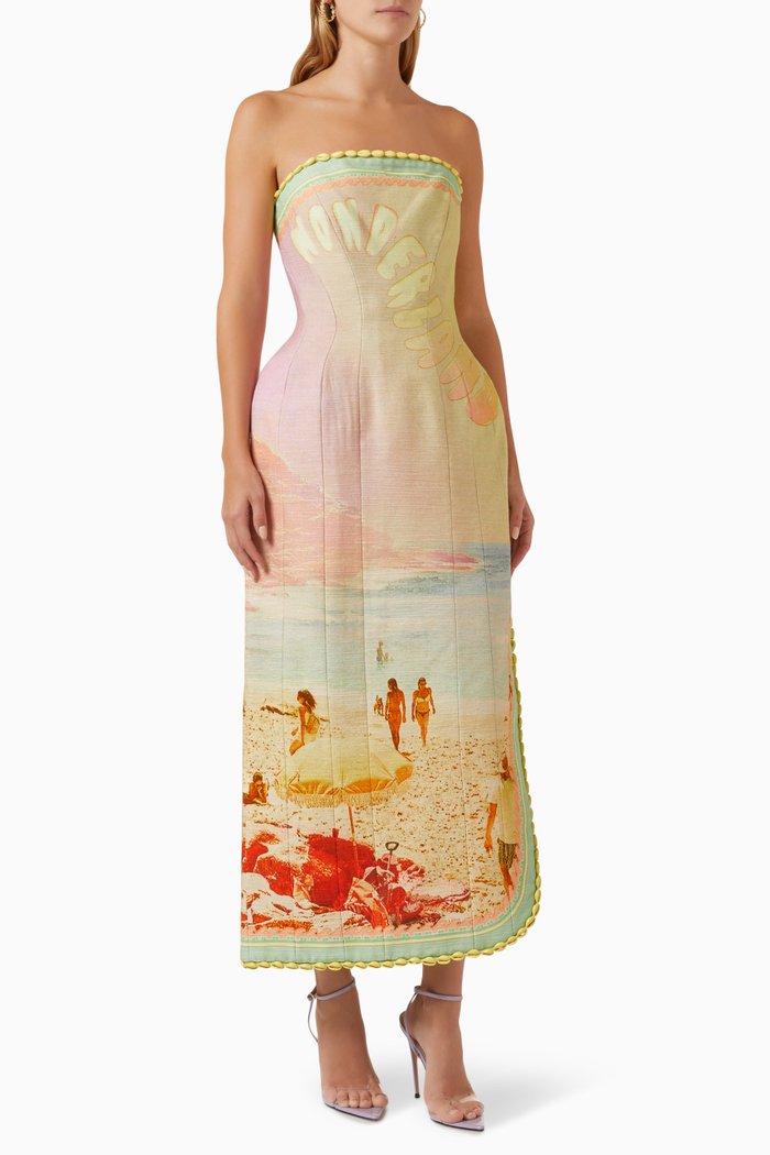 Coaster Structured Midi Dress in Cotton Farca
