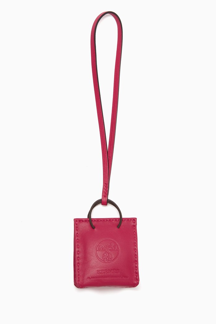 

Unused Rose Mexico Bag Charm in Milo Lambskin & Swift Calfskin, Pink