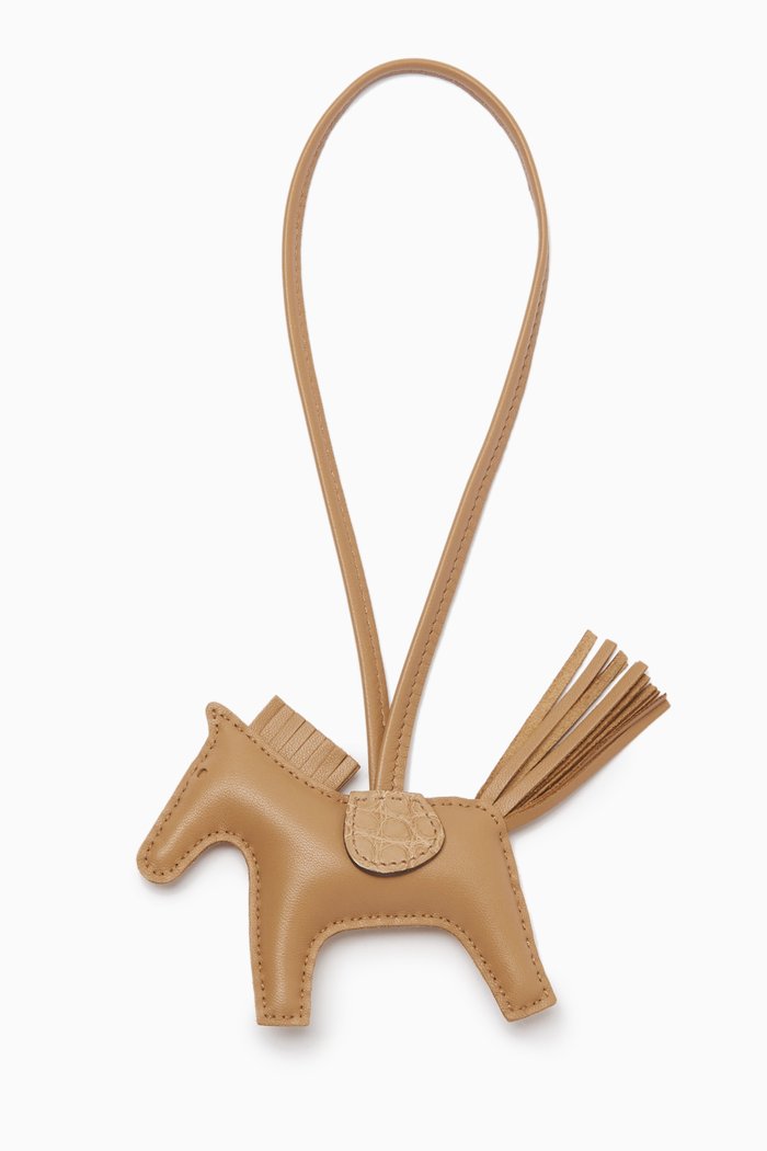 

Unused Rodeo PM Bag Charm in Touch Alligator & Swift Calfskin, Brown