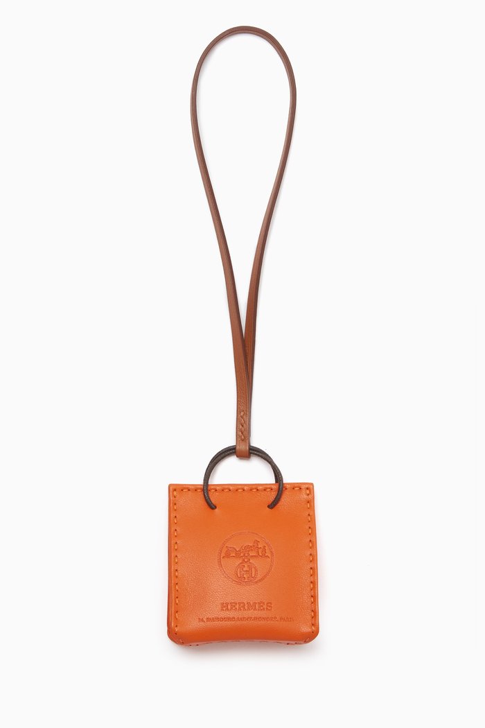 

Unused Feu Bag Charm in Milo Lambskin & Swift Calfskin, Orange
