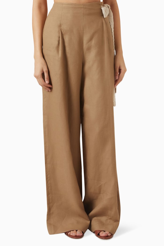 

Riwan Wide-leg Pants in Linen, Neutral
