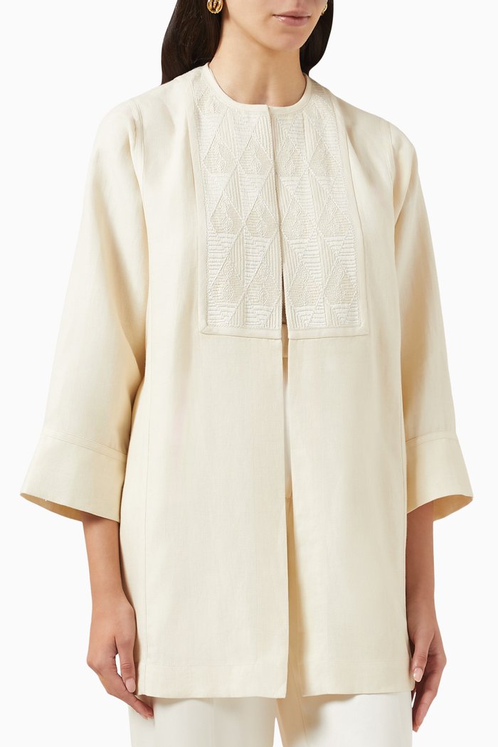 

Christa Jacket in Linen-canvas, Neutral