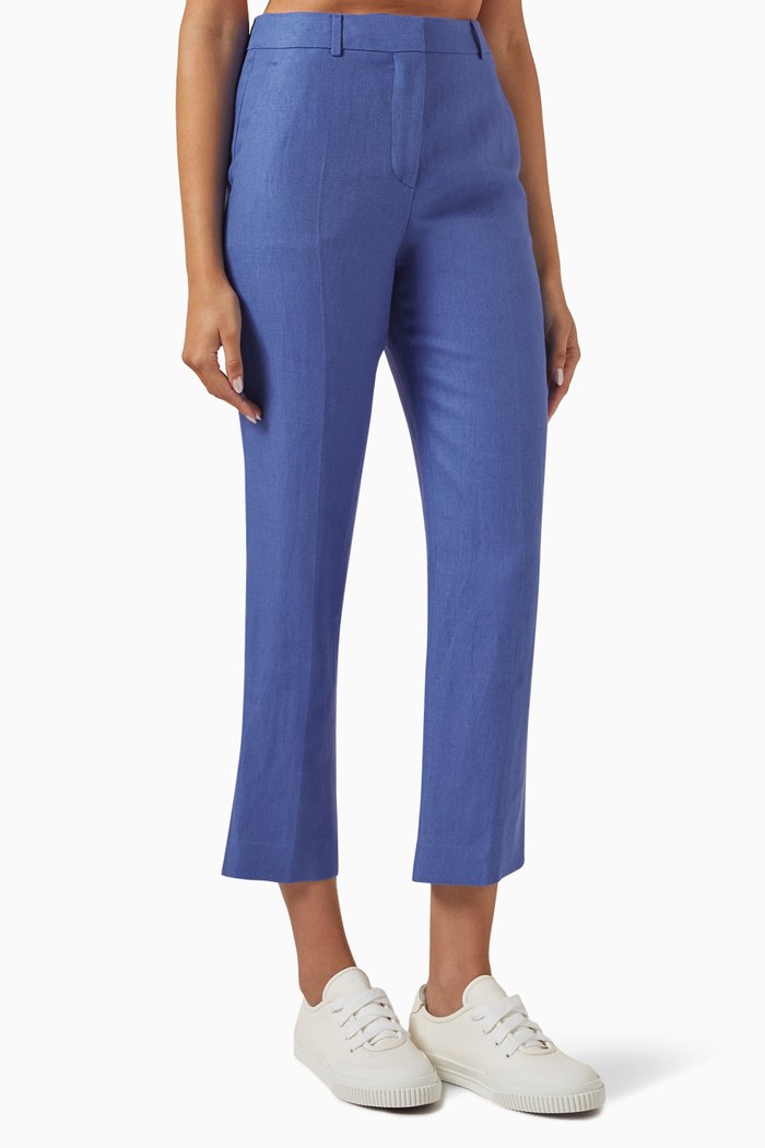 

Neo Derk Crop Pants in Linen, Blue