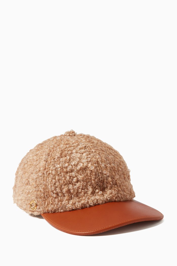 

Grand Baseball Cap in Cashmere-blend Bouclé, Brown