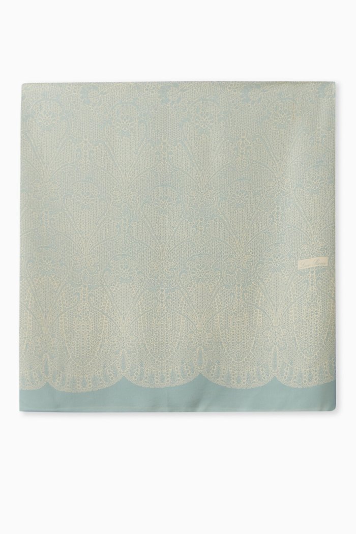 

Shayla Stole in Crepe de Chine, Blue