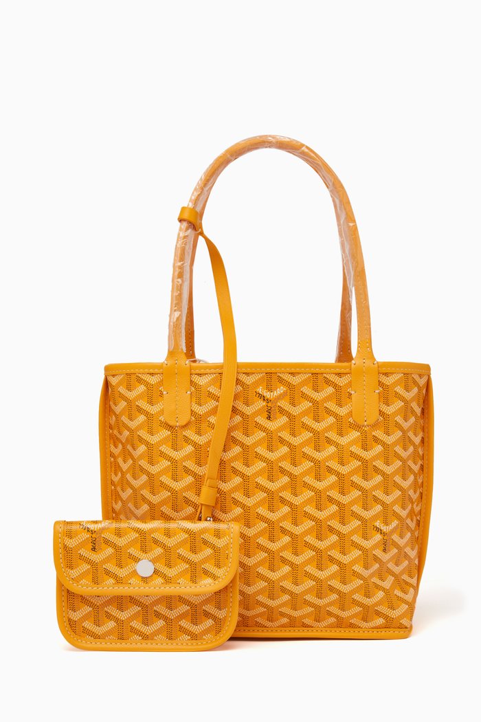 

Unused Anjou Mini Tote Bag in Goyardine Fabric, Yellow