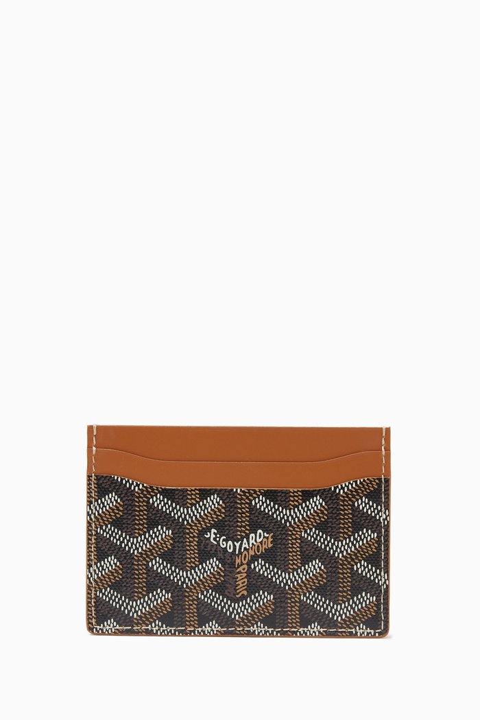 Unused Porte-Cartes Saint Sulpice in Goyardine Fabric, Black