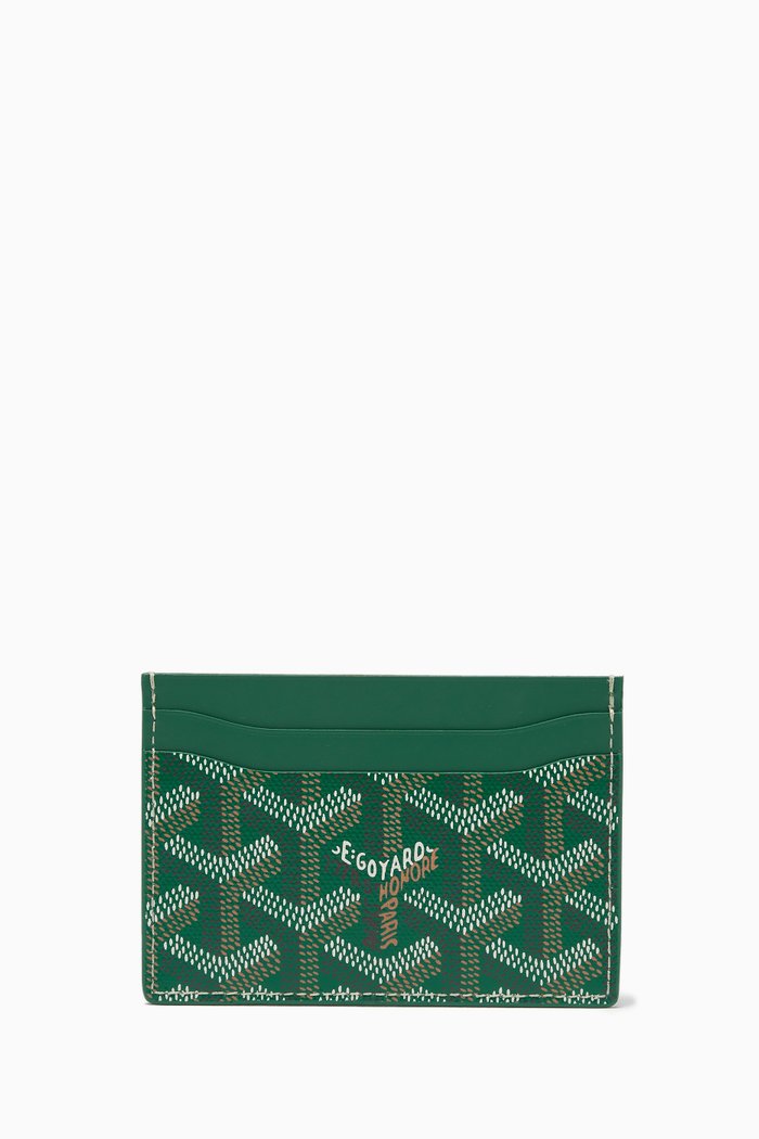

Unused Porte-Cartes Saint Sulpice in Goyardine Fabric, Green