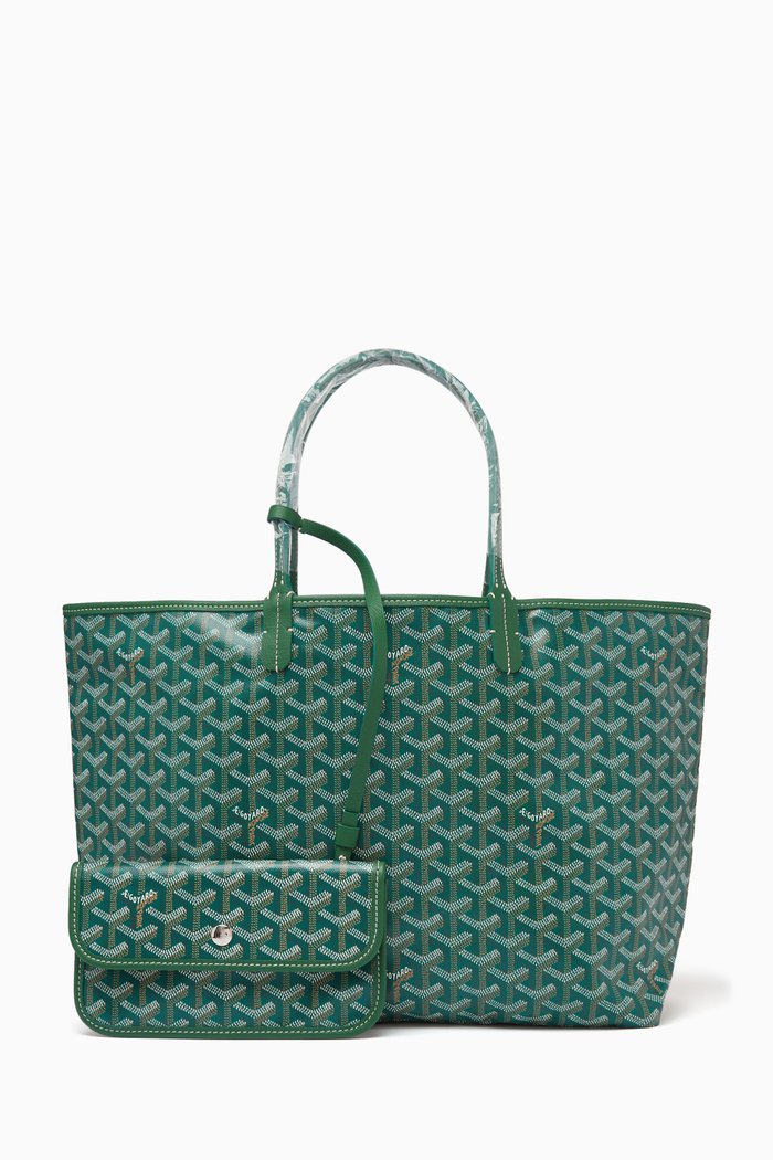 Unused SAC St. Louis PM Tote in Goyardine Fabric, Green