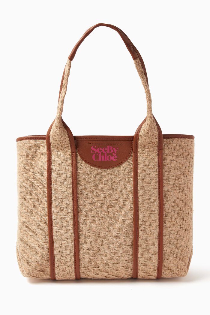 

Laetitzia Small Tote Bag in Jute, Brown
