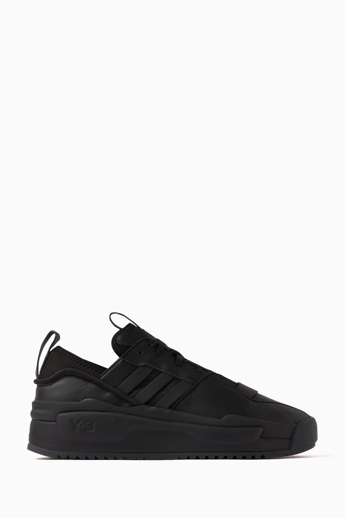Y3 Rivalry Sneakers in Leather & Textile, Black