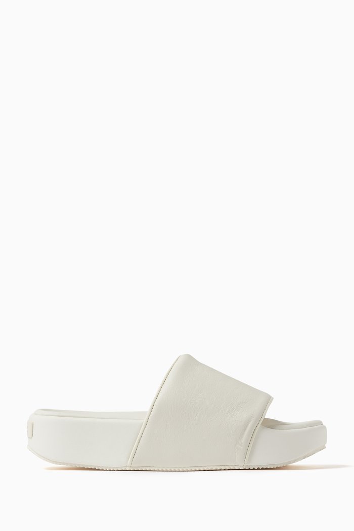

Y-3 Slides in Leather, Neutral