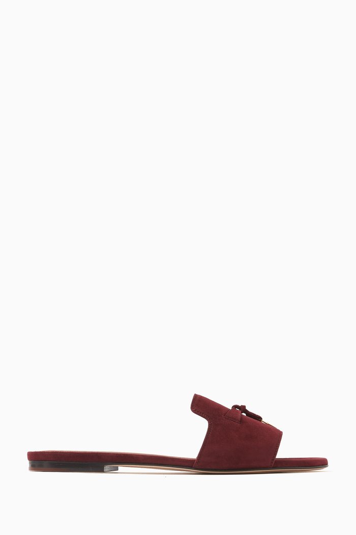 

Summer Charms Sandals in Suede, Burgundy