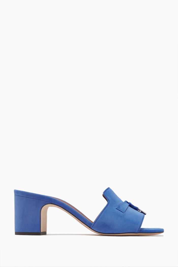 

Summer Charms 55 Block Heels in Suede Goatskin, Blue
