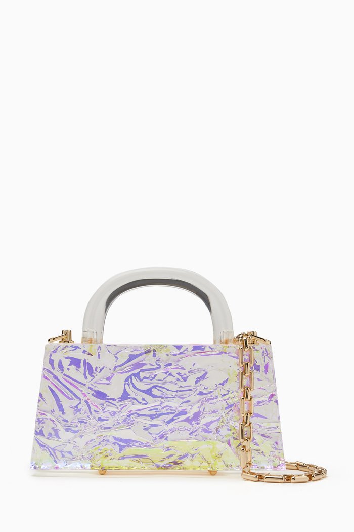 

Eva Crushed Ice Top Handle Bag in Arcylic, Multicolour