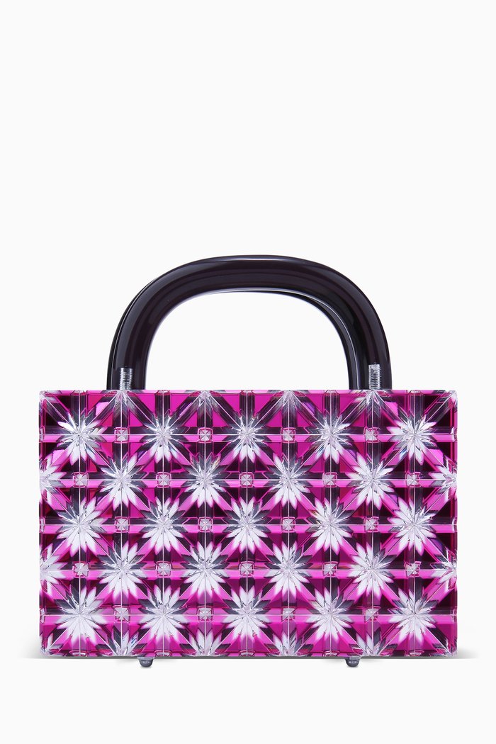Maude Top Handle Bag in Fuchsia Mirror, Pink