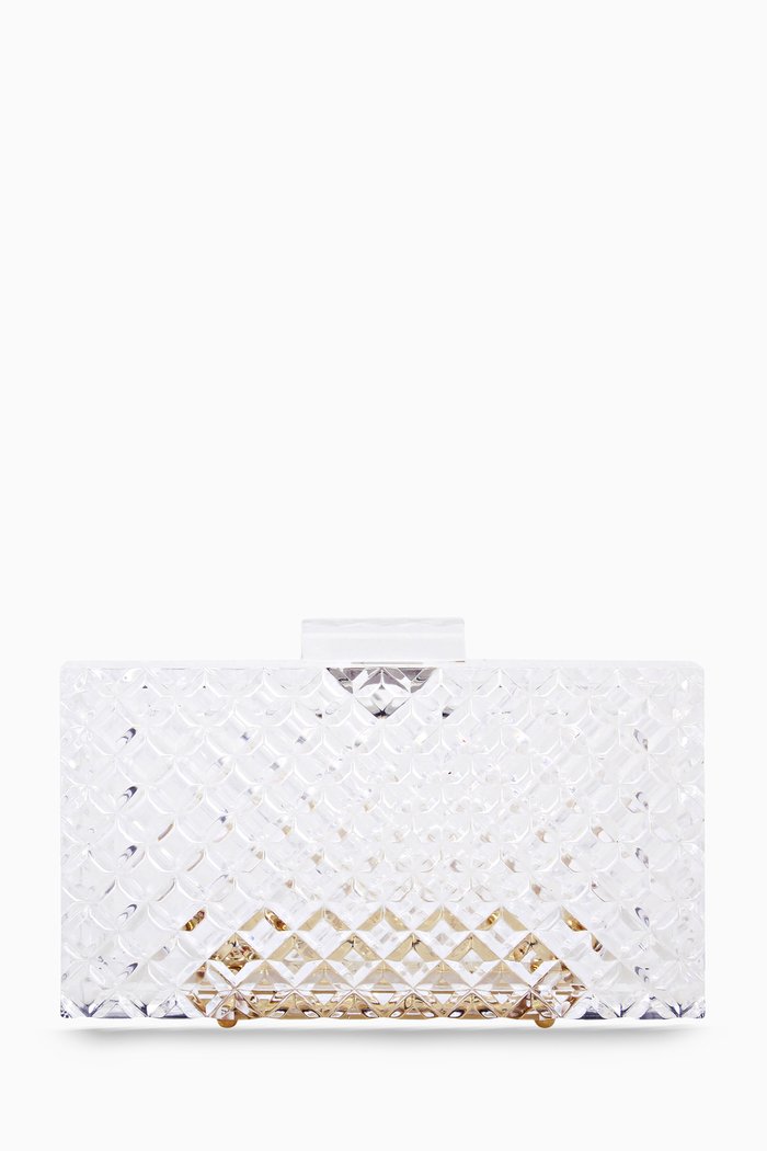 

Crystal Cut Clutch Bag in Arcylic, Colourless
