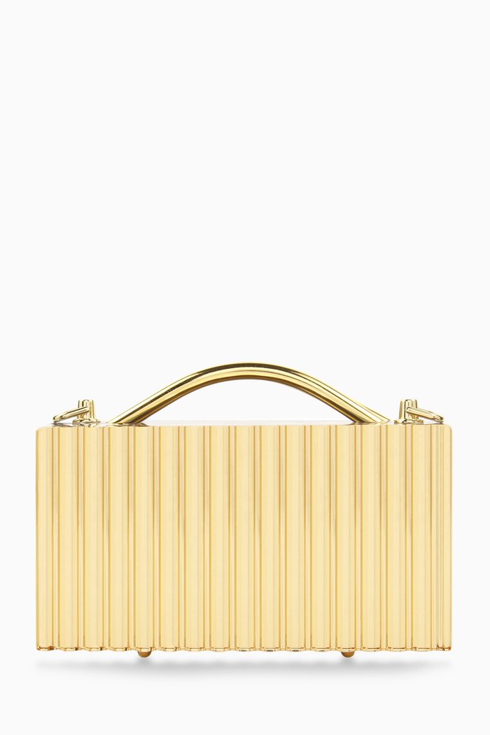 

Philo Gold Mirror Top Handle Bag in Acrylic