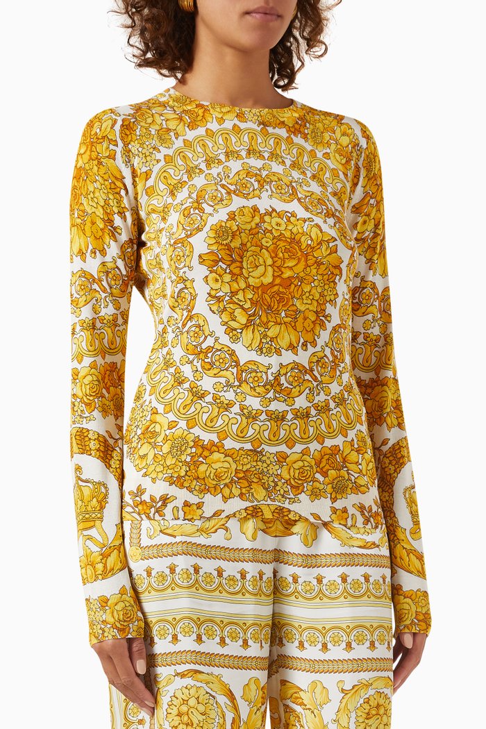 

Barocco-print Knitted Sweater, Multicolour