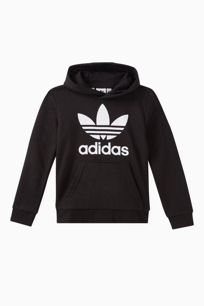 

Trefoil Logo Hoodie in Cotton-blend, Black