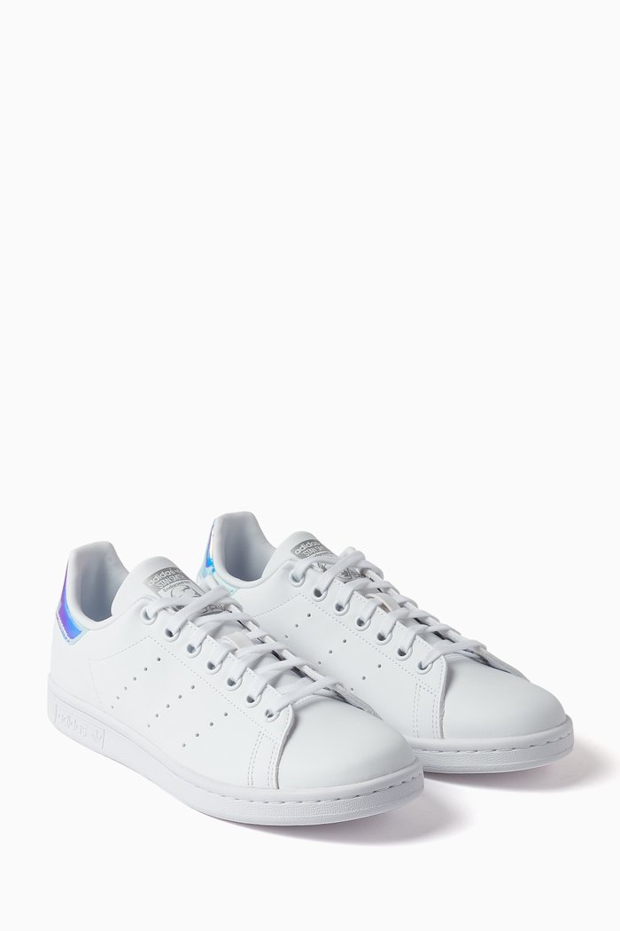 

Lace-Up Stan Smith Sneakers in Faux Leather, White