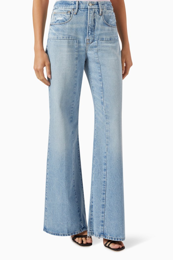 

Good Waist Palazzo Jeans in Denim, Blue