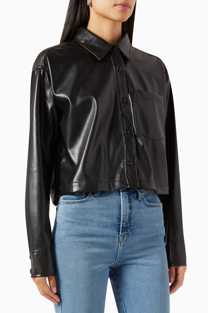 

Better Than Leather Shirt in Vegan Leather, Black