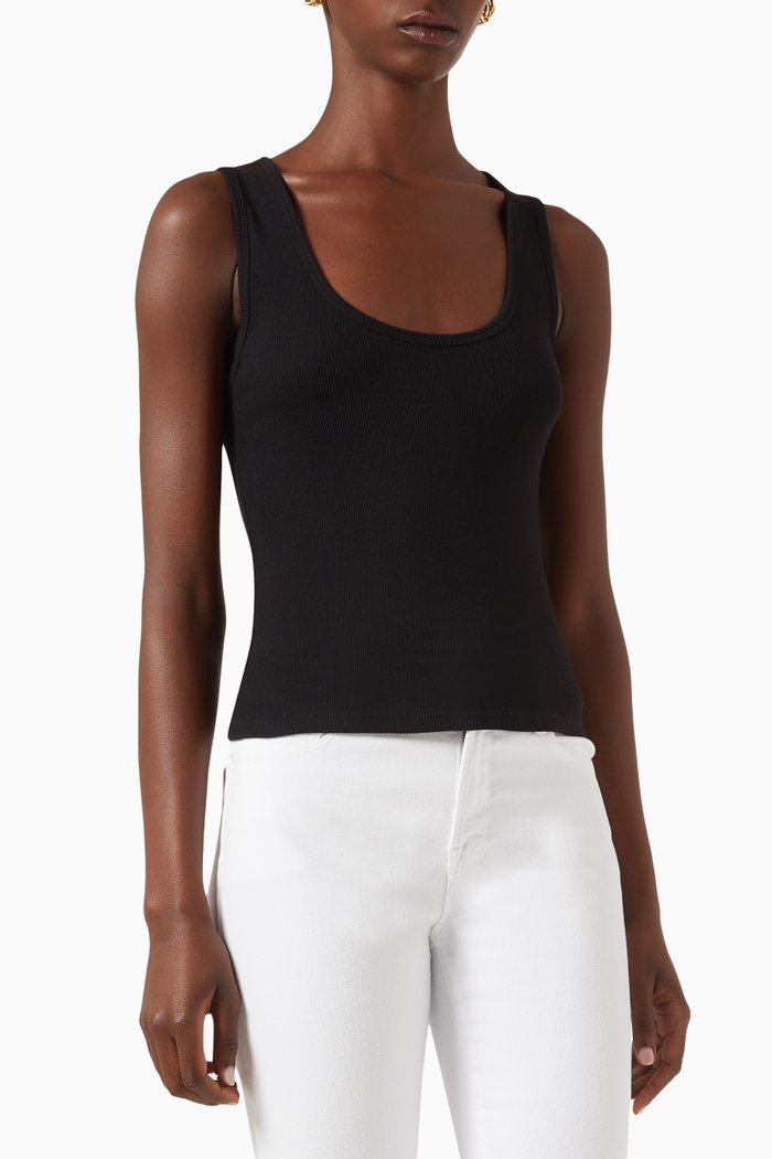 

Scoop Tank Top in Jersey, Black
