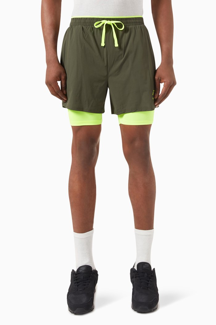 

Two-in-One Sports Shorts in Nylon, Green