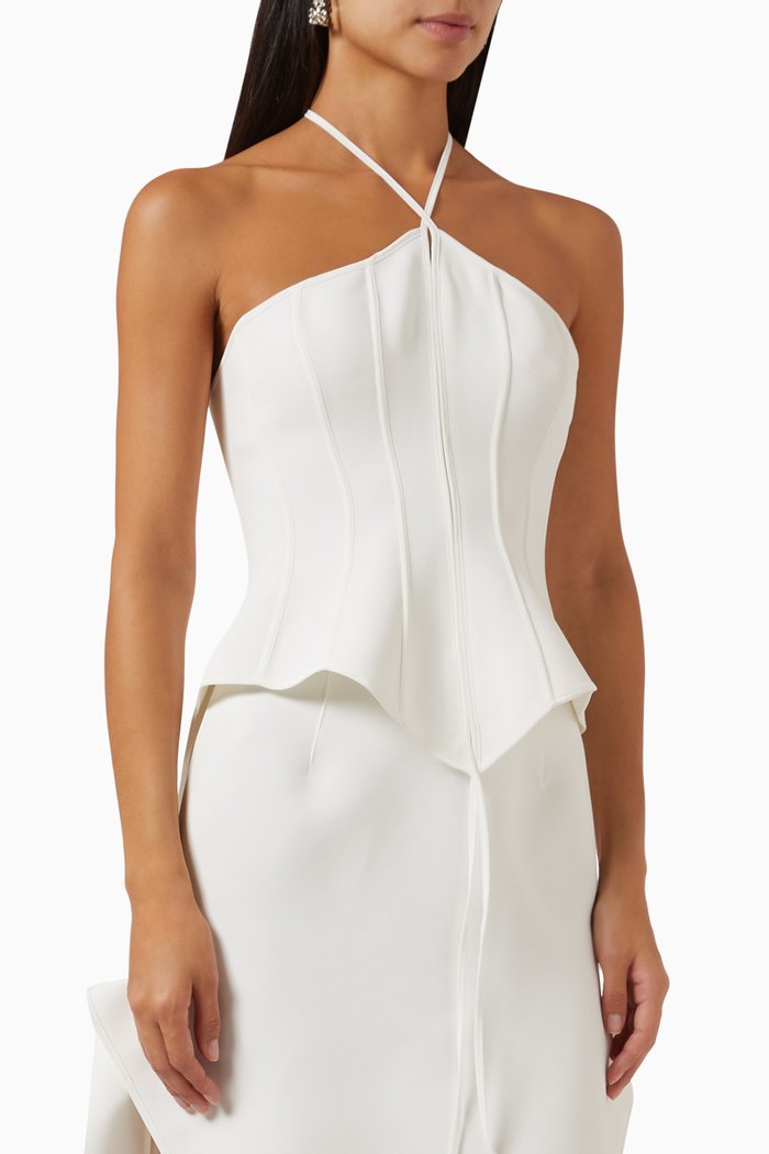 

Intuit Peplum Bustier, White