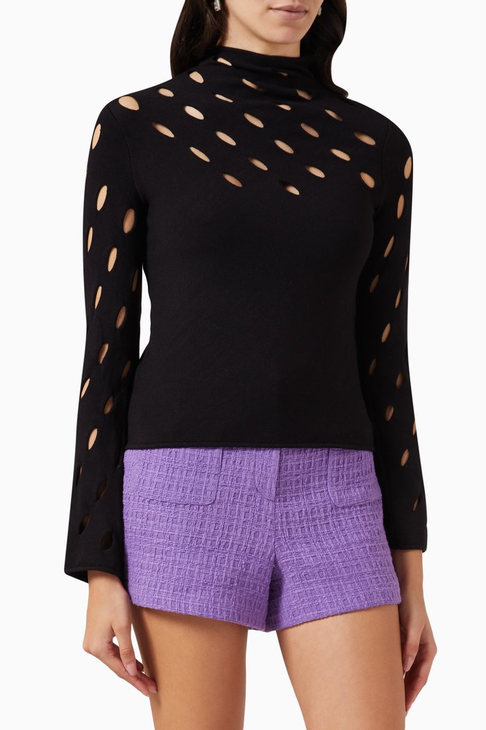 

Mayoline Sweater in Open Knit, Black