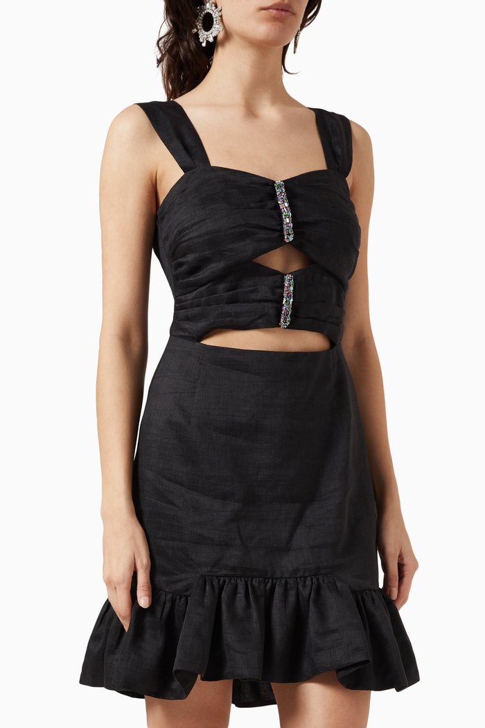 

Rubis Mini Dress in Crepe, Black
