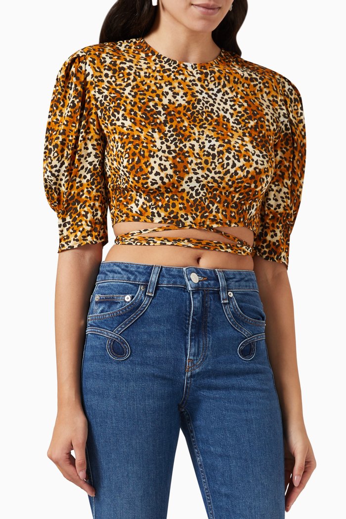 

Leopard Print Crop Top, Multicolour