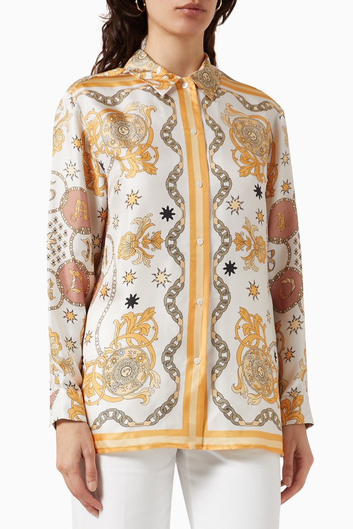 

Gina Printed Shirt in Silk, Neutral