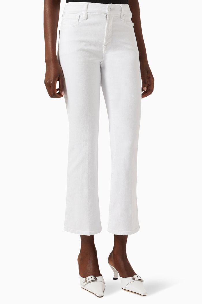 

Good Legs Crop Mini Boot Jeans in Denim, White