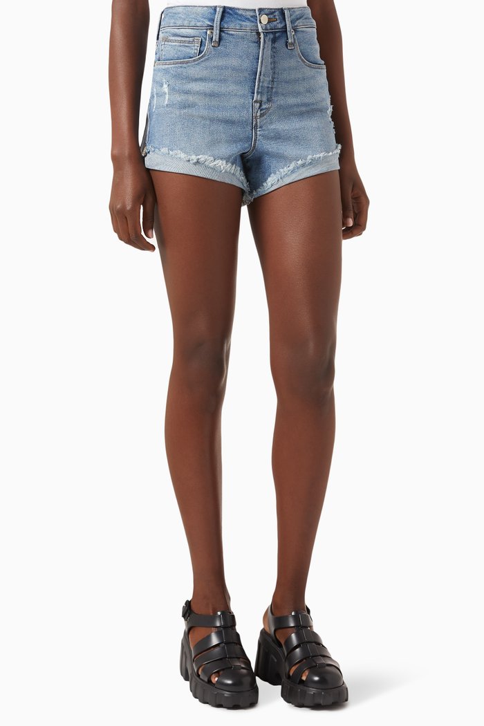 

Good Curve Shorts in Denim, Blue