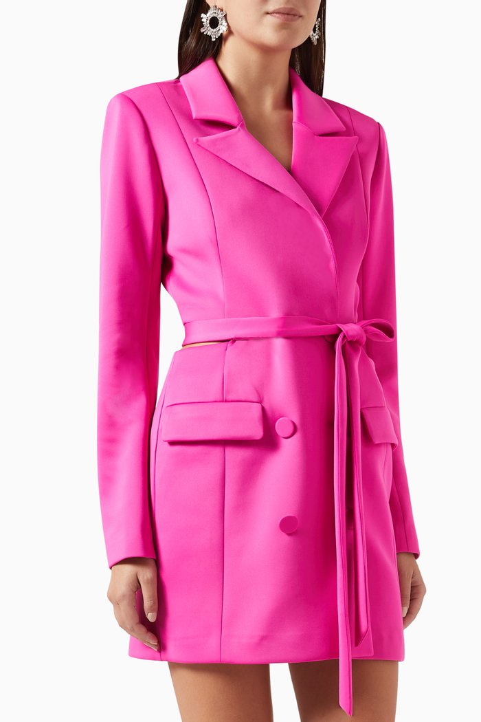 

Open Back Blazer Dress in Neoprene, Pink
