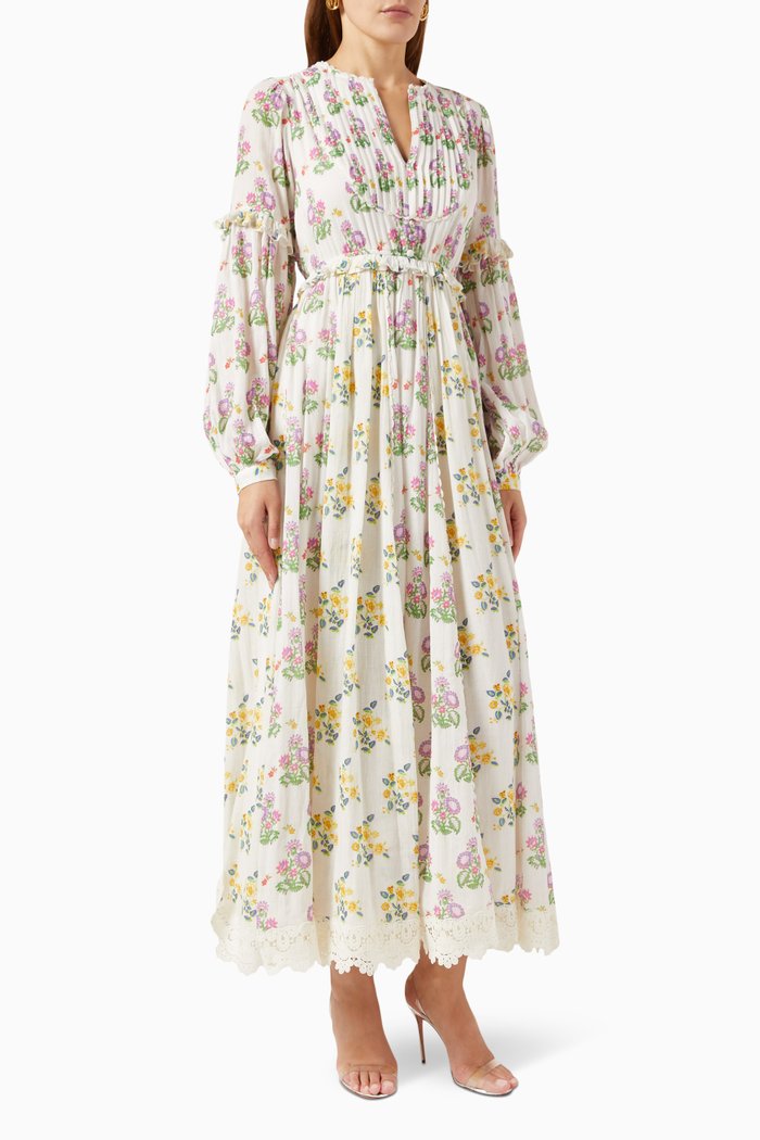 

Printed Maxi Dress, White